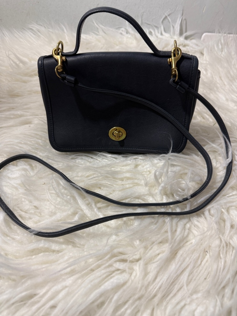 Coach 9924 Casino Navy Blue  Leather Top-Handle Crossbody Bag small - Picture 2 of 10